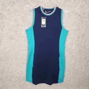 Under Armour Dress Womens Medium Navy Blue Teal Fitted Sleeveless Athletic Zip